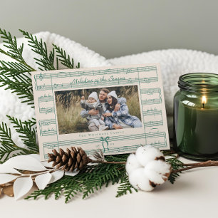 Cartes Pour Fêtes Annuelles Mini Bow Fa La La Sheet Musique Photo Noël