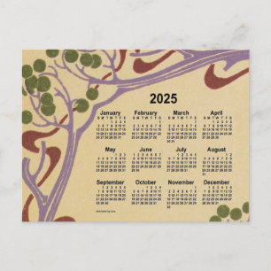 Cartes Pour Fêtes Annuelles Mini calendrier Art nouveau 2025 par Janz