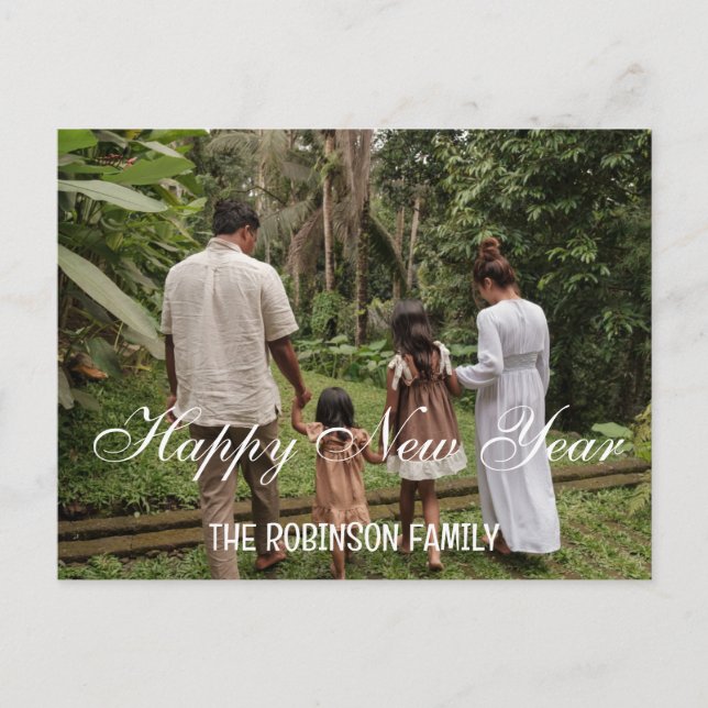 Cartes Pour Fêtes Annuelles Mini écrit à la main Happy New Year photo (Devant)