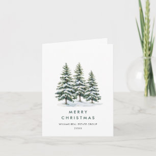 Cartes Pour Fêtes Annuelles Mini Élégant Pine Tree Noël Entreprise