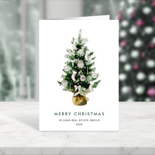 Cartes Pour Fêtes Annuelles Mini Élégant Pine Tree Noël Entreprise