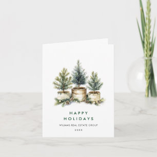 Cartes Pour Fêtes Annuelles Mini Élégant Pine Tree Noël Entreprise