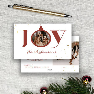 Cartes Pour Fêtes Annuelles Mini Joyeux Noël Famille Photo Joie Ornament