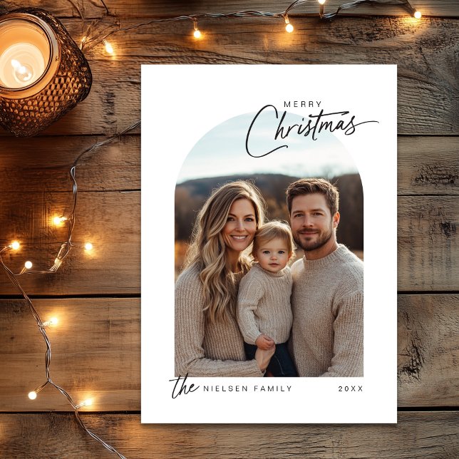 Cartes Pour Fêtes Annuelles Mini Joyeux script de Noël (Shown on a 5" x 7" card)