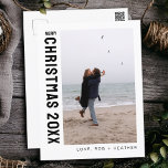 Cartes Pour Fêtes Annuelles Mini-moderne une photo Noël personnalisé<br><div class="desc">Voici notre minimaliste Carte postale de Noël moderne et personnalisée, une façon élégante et pratique d'envoyer des voeux de vacances chaudes à vos proches. Ces cartes postales sont conçues avec simplicité et personnalisation en tête, ce qui en fait un choix pratique mais chaleureux pour la saison des fêtes. Avec une...</div>