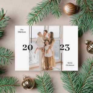Cartes Pour Fêtes Annuelles Mini Noël Élégant Chic Photo Simple
