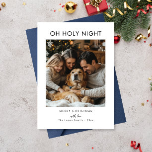 Cartes Pour Fêtes Annuelles Mini Oh Holy Night Photo Famille de Noël