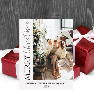 Cartes Pour Fêtes Annuelles Mini-tendance moderne photo Noël de famille