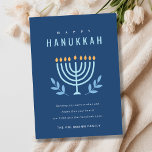 Cartes Pour Fêtes Annuelles Miniature Bleue Simple Limite Bougies Bonne Hanouk<br><div class="desc">Si vous avez besoin d'une personnalisation supplémentaire,  n'hésitez pas à m'envoyer un message sur yellowfebstudio@gmail.com .</div>