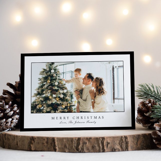 Cartes Pour Fêtes Annuelles Miniature noire photo Élégant Noël (Créateur téléchargé)