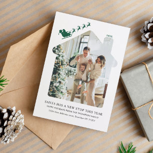 Cartes Pour Fêtes Annuelles Miniature Nouvelle Photo Vert Père Noël Sleigh Mov