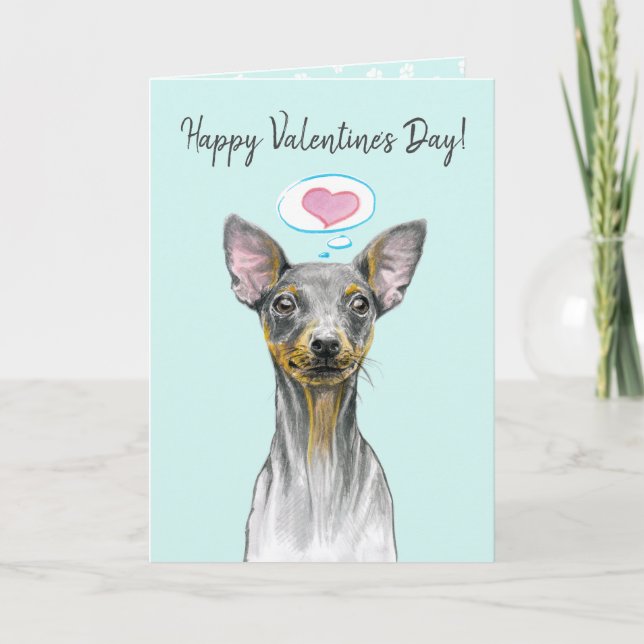 Cartes Pour Fêtes Annuelles Miniature pinscher portrait chien mignon chiot amo (Devant)