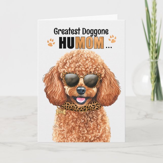 Cartes Pour Fêtes Annuelles Miniature Poodle Dog Greatest HuMOM Fête des Mères (Devant)