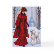 Miniature Poodle Holiday Card