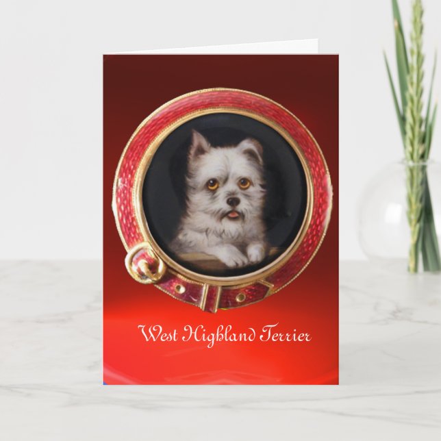Cartes Pour Fêtes Annuelles MINIATURE PORTRAITS DE CHIENS West Highland Terrie (Devant)