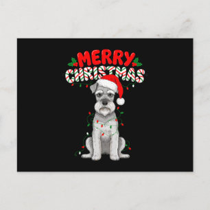 Cartes Pour Fêtes Annuelles Miniature Schnauzer Chien Chapeau de Père Noël Joy