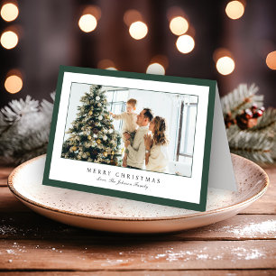 Cartes Pour Fêtes Annuelles Miniature verte photo Noël élégant