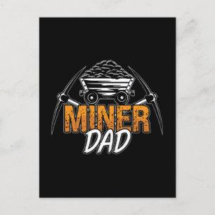 Cartes Pour Fêtes Annuelles Minière Trucker Mineur Papa Mine Charbon Mine Cami