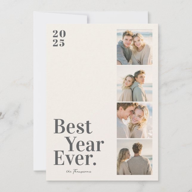 Cartes Pour Fêtes Annuelles Minimal Best Year Ever New Year (Devant)