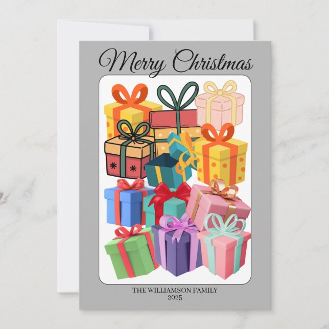 Cartes Pour Fêtes Annuelles Minimal Colorful Gifts Holiday Card (Devant)