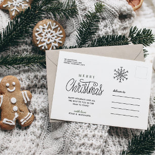 Cartes Pour Fêtes Annuelles Minimal de flocon de neige simple