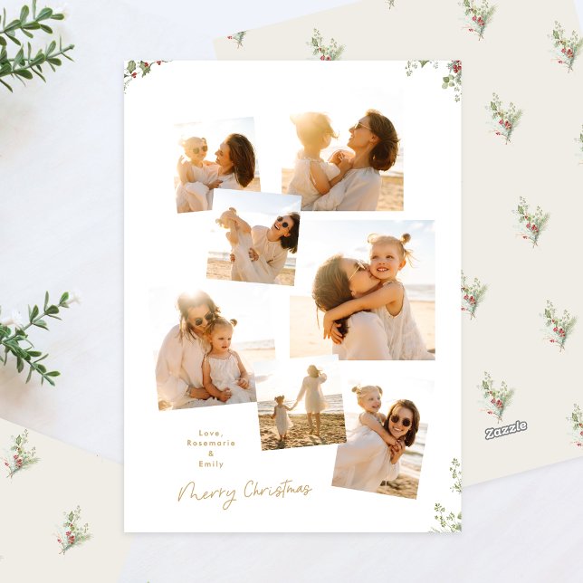 Cartes Pour Fêtes Annuelles Minimal Élégant Noël Botanique 7 Photos (Créateur téléchargé)