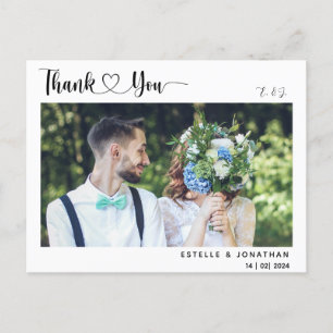 Cartes Pour Fêtes Annuelles Minimal et chic   Mariage photo Merci