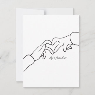 Cartes Pour Fêtes Annuelles Minimal Hand Holding Line Love Found us modern