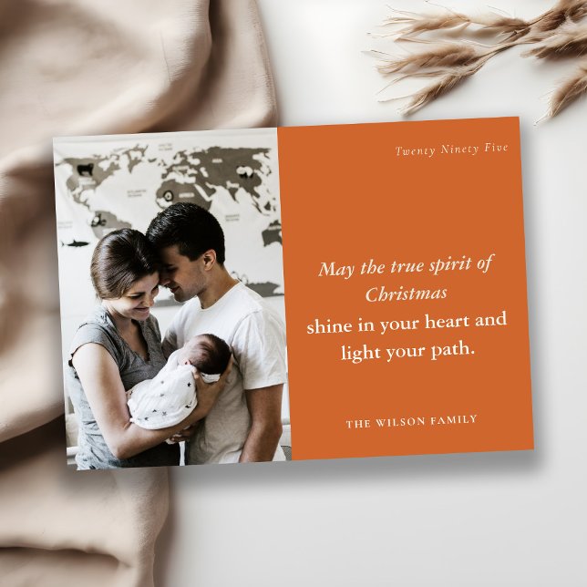 Cartes Pour Fêtes Annuelles Minimal Rustique 1 Photo Rust Dusky Christmas Spir (Créateur téléchargé)