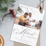 Cartes Pour Fêtes Annuelles Minimal Script Merriest Christmas Greeting Photo<br><div class="desc">If you need any further customisation please feel free to message me on yellowfebstudio@gmail.com.</div>