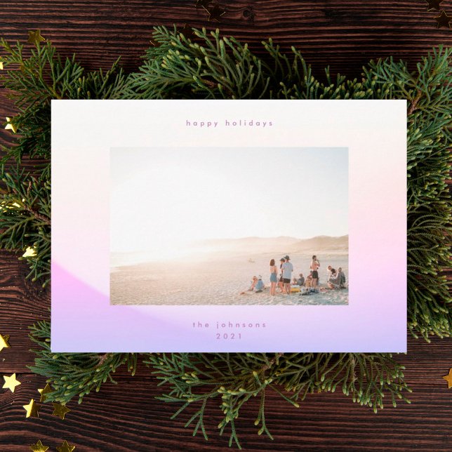 Cartes Pour Fêtes Annuelles Minimalisme de dégradé doux moderne Noël heureux (Créateur téléchargé)