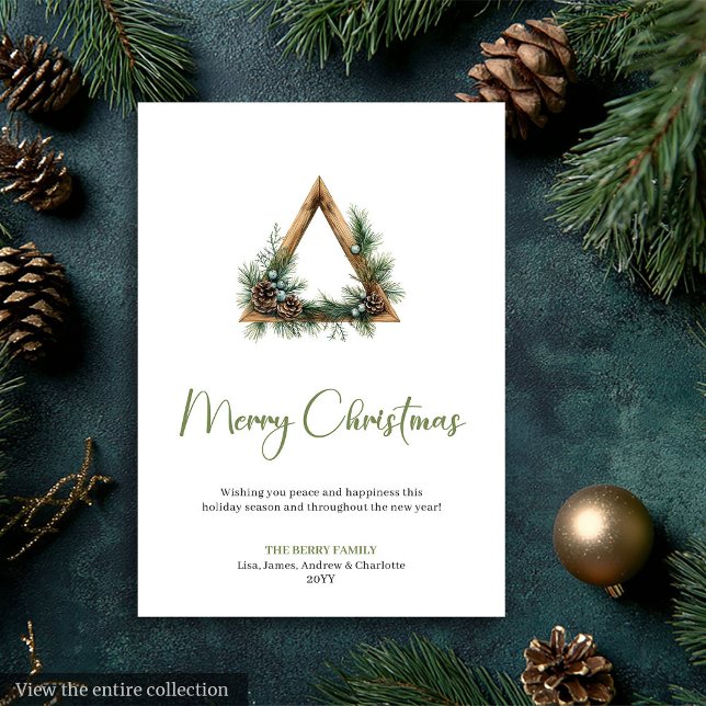 Cartes Pour Fêtes Annuelles Minimalist Boho Botanical Earthy Xmas Holiday Card (Minimalist Boho Botanical Earthy Holiday Card)