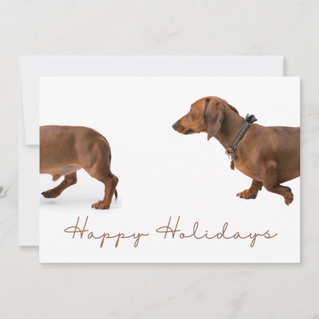 Cartes Pour Fêtes Annuelles MInimalist Dachshund Christmas Joyeux (Devant)
