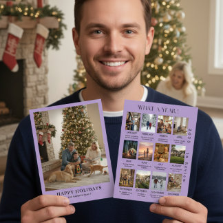 Cartes Pour Fêtes Annuelles Minimalist Family Photo Year In Review Christmas