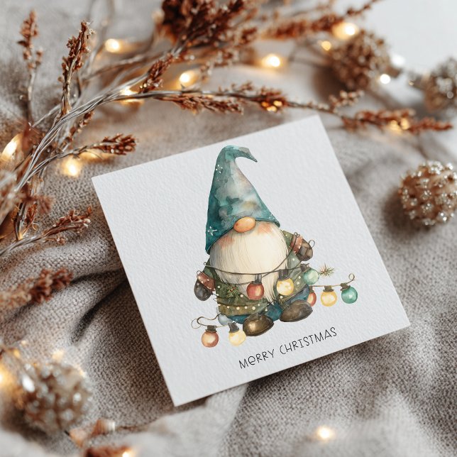 Cartes Pour Fêtes Annuelles Minimalist Gnome Merry Christmas (Créateur téléchargé)