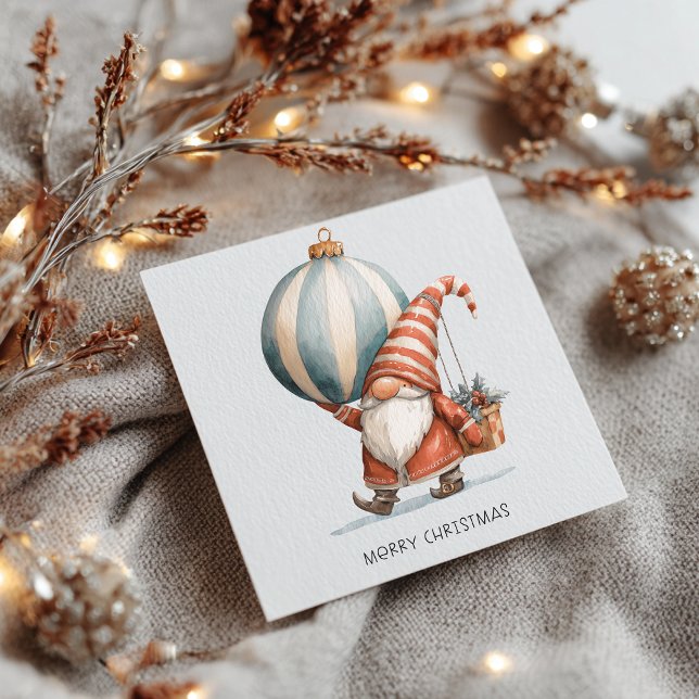 Cartes Pour Fêtes Annuelles Minimalist Gnome Merry Christmas (Créateur téléchargé)