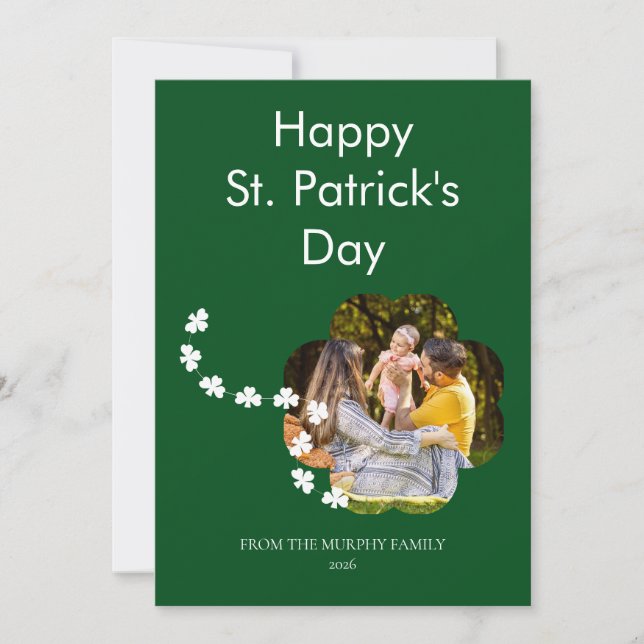 Cartes Pour Fêtes Annuelles Minimalist lucky shamrock st. Patrick's Day Photo (Devant)