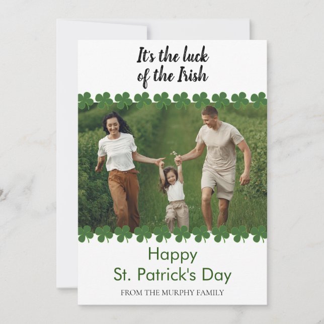 Cartes Pour Fêtes Annuelles Minimalist lucky shamrock st. Patrick's Day Photo (Devant)