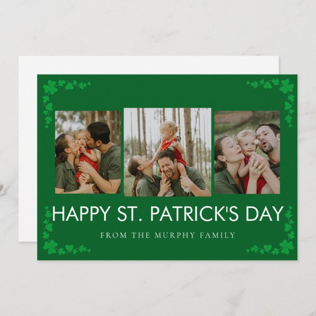 Cartes Pour Fêtes Annuelles Minimalist lucky shamrock st. Patrick's Day Photo (Devant / Derrière)
