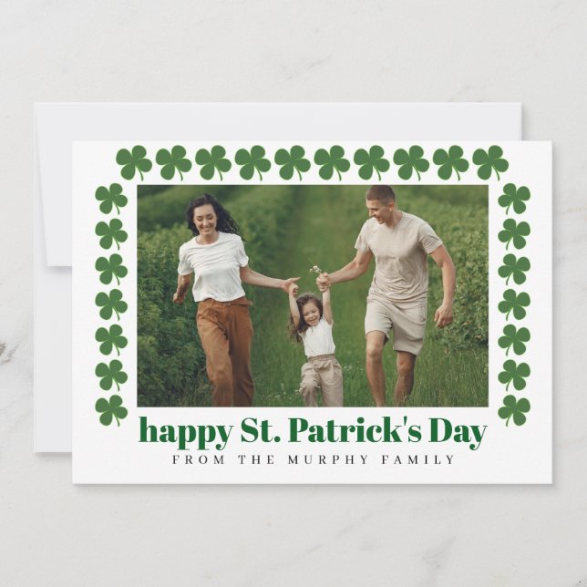 Cartes Pour Fêtes Annuelles Minimalist lucky shamrock st. Patrick's Day Photo (Devant)