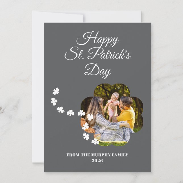 Cartes Pour Fêtes Annuelles Minimalist lucky shamrock st. Patrick's Day Photo (Devant)