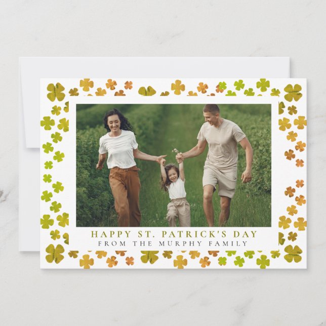Cartes Pour Fêtes Annuelles Minimalist lucky shamrock st. Patrick's Day Photo (Devant)