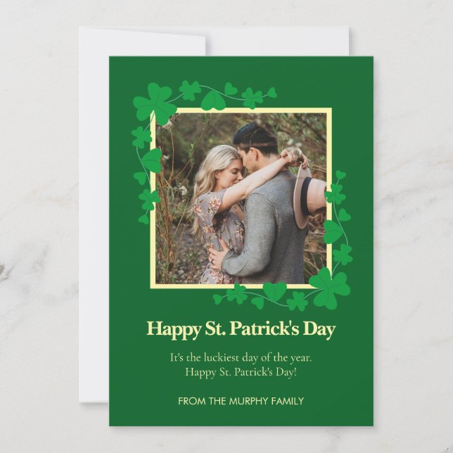 Cartes Pour Fêtes Annuelles Minimalist lucky shamrock st. Patrick's Day Photo (Devant)