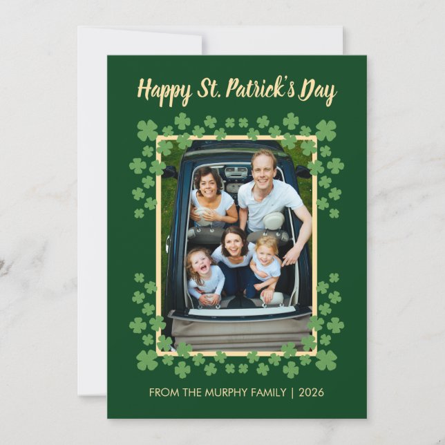 Cartes Pour Fêtes Annuelles Minimalist lucky shamrock st. Patrick's Day Photo (Devant)