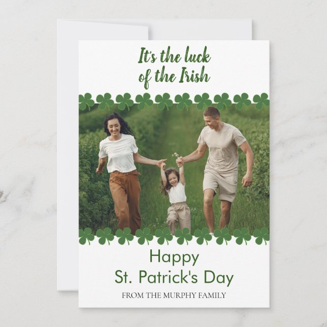 Cartes Pour Fêtes Annuelles Minimalist lucky shamrock st. Patrick's Day Photo (Devant)