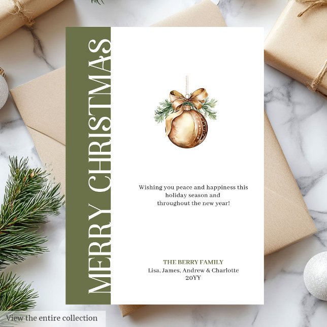 Cartes Pour Fêtes Annuelles Minimalist Neutral Christmas Bauble Greeting Card (Minimalist Neutral Christmas Bauble Greeting Card)