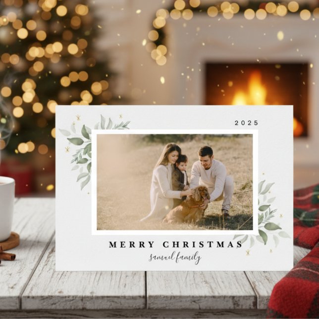 Cartes Pour Fêtes Annuelles Minimalist Stylish Family Photo Christmas (Créateur téléchargé)