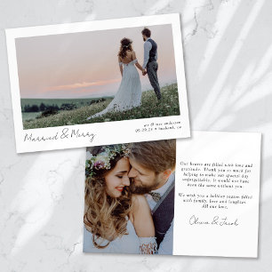 Cartes Pour Fêtes Annuelles Minimaliste 2 photo calligraphie Marié & Joyeux