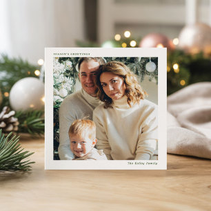 Cartes Pour Fêtes Annuelles Minimaliste Carré Photo Personnalisée Unique