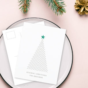 Cartes Pour Fêtes Annuelles Minimaliste de la trée de Christma   Green Star Sc